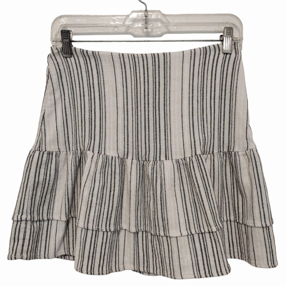 Bebe - High Rise Striped Ruffle Tiered Skirt - Picture 1 of 9